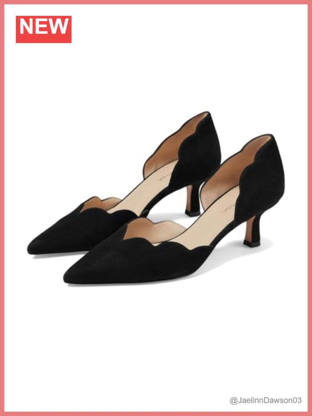 Suede Two-Piece Pumps Kitten Heel Leather Sole